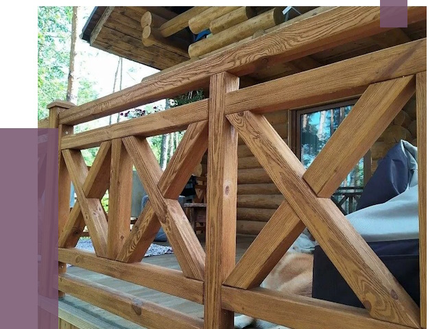 Деревянные перила под ключ в Егорьевске от 7595 руб. 