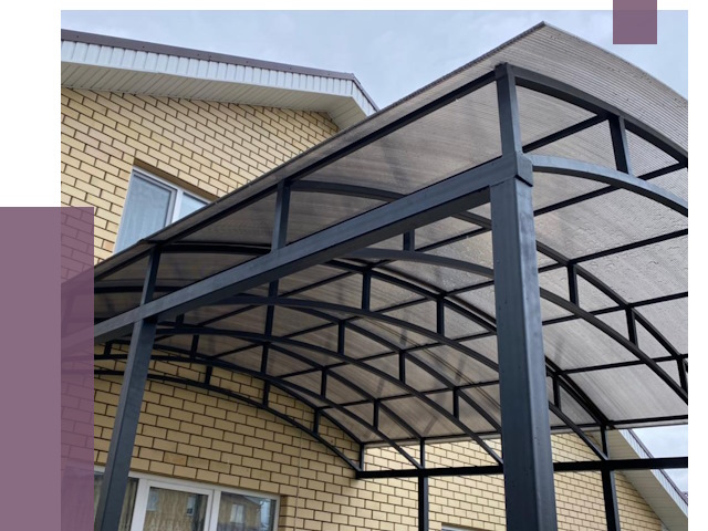 Монтаж козырьков в Егорьевске от 11392 руб. | ПРОЛЁТ-Грь