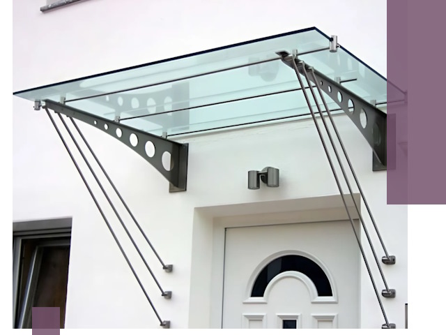 Козырьки над входом под ключ в Егорьевске — изготовление и монтаж