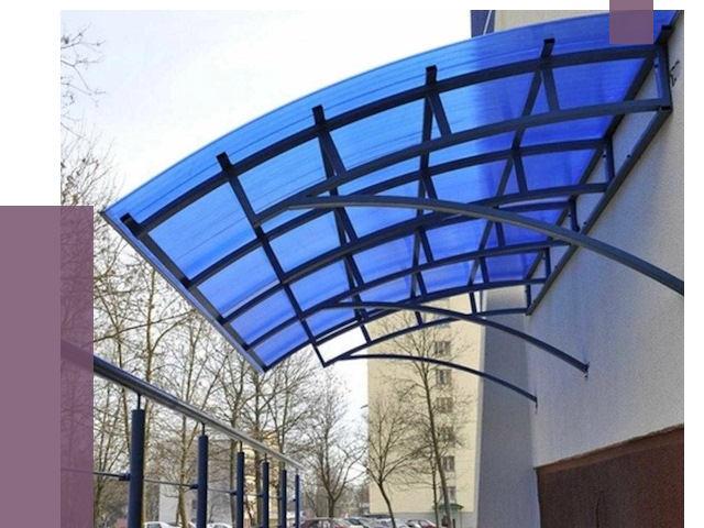 Козырьки из поликарбоната в Егорьевске от 4253 руб. под ключ | ПРОЛЁТ-Грь