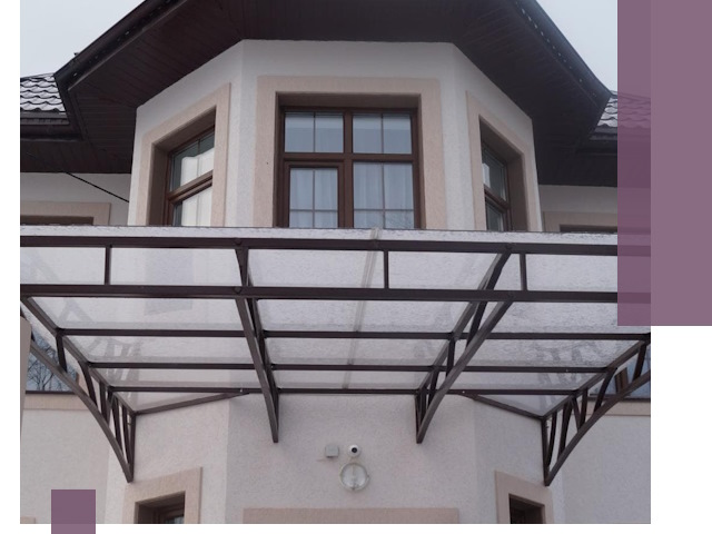 Козырьки из поликарбоната под ключ в Егорьевске