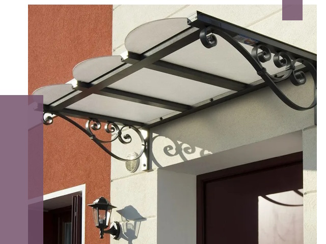 Односкатные козырьки в Егорьевске от 8303 руб.  | ПРОЛЁТ-Грь