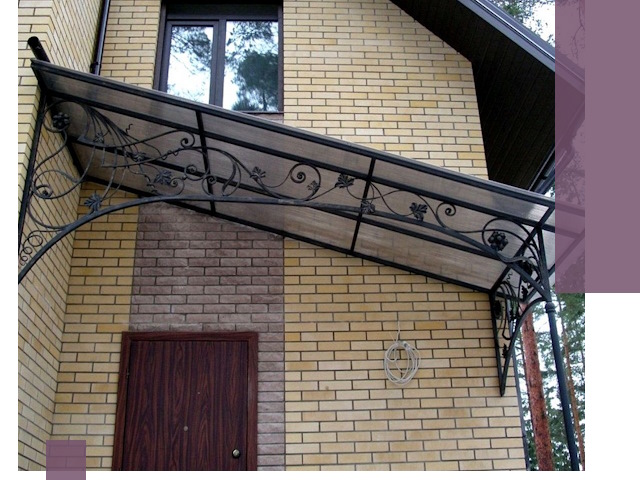 Односкатные козырьки из металла под ключ в Егорьевске