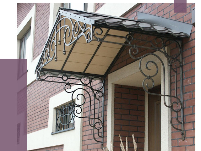 Двускатные козырьки в Егорьевске под ключ от 12658 руб.