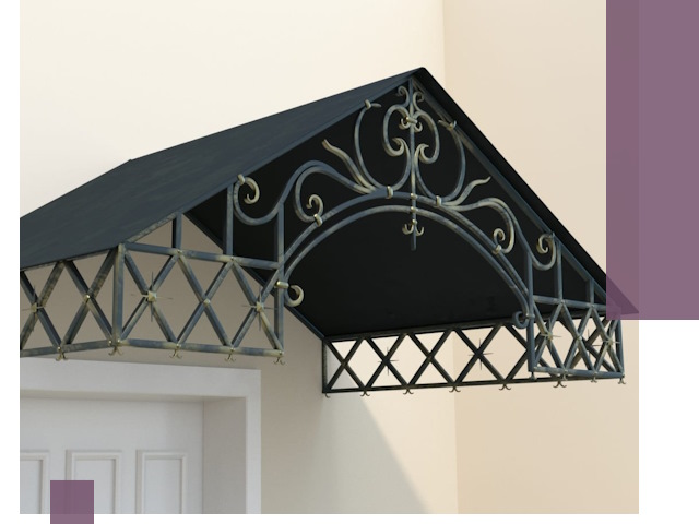 Двускатные металлические козырьки под ключ в Егорьевске